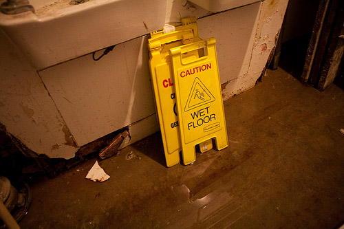 wet floor caution board